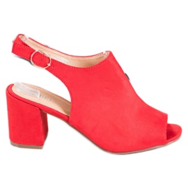 SHELOVET Klassische Sandalen mit hohen Absätzen rot