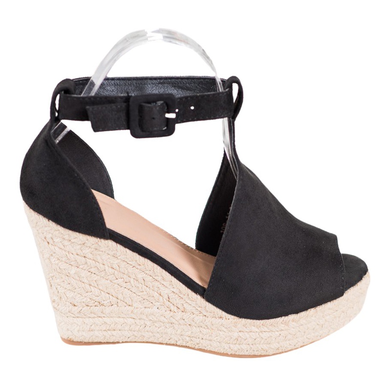 Queen Vivi Aufgebaute Wildlederkeile schwarz