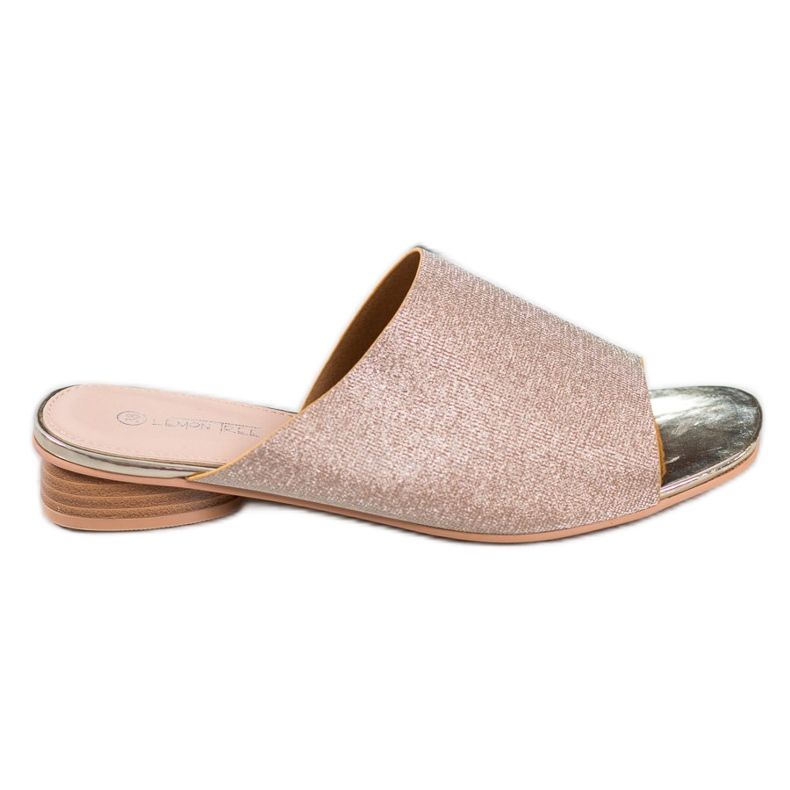 SHELOVET Elegante Hausschuhe mit Glitzer gelb