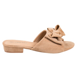 SHELOVET Beige Flip-Flops auf flachem Absatz
