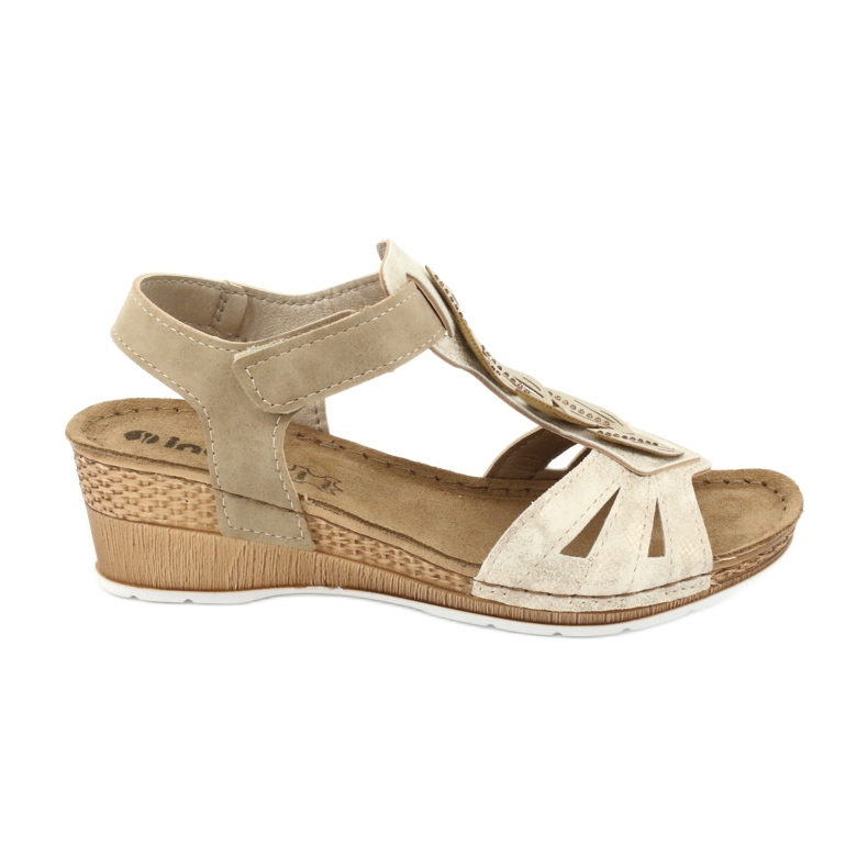 Sandalen mit Ledereinsatz Inblu Sabbia EP017 beige golden