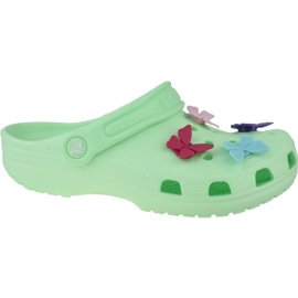 Crocs Classic Butterfly Charm Clog Jr 206179-3TI grün