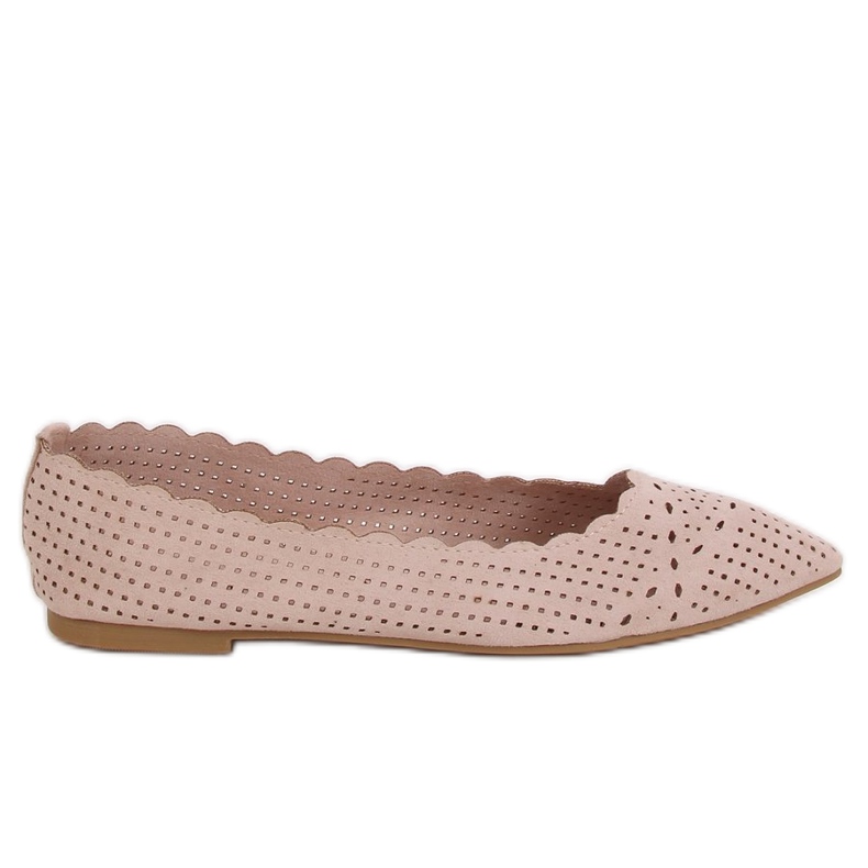 Beige durchbrochene Ballerinas NK18P Beige