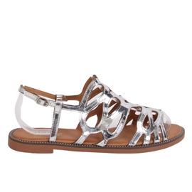 Silberne Damensandalen JY52 Silver grau