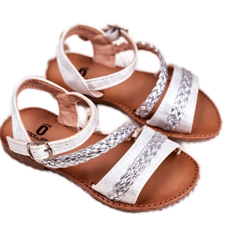 FRROCK Silberne Kremo Sandalen für Kinder grau
