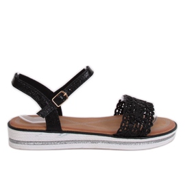 Schwarze Sandalen für Damen 35-197 Schwarz