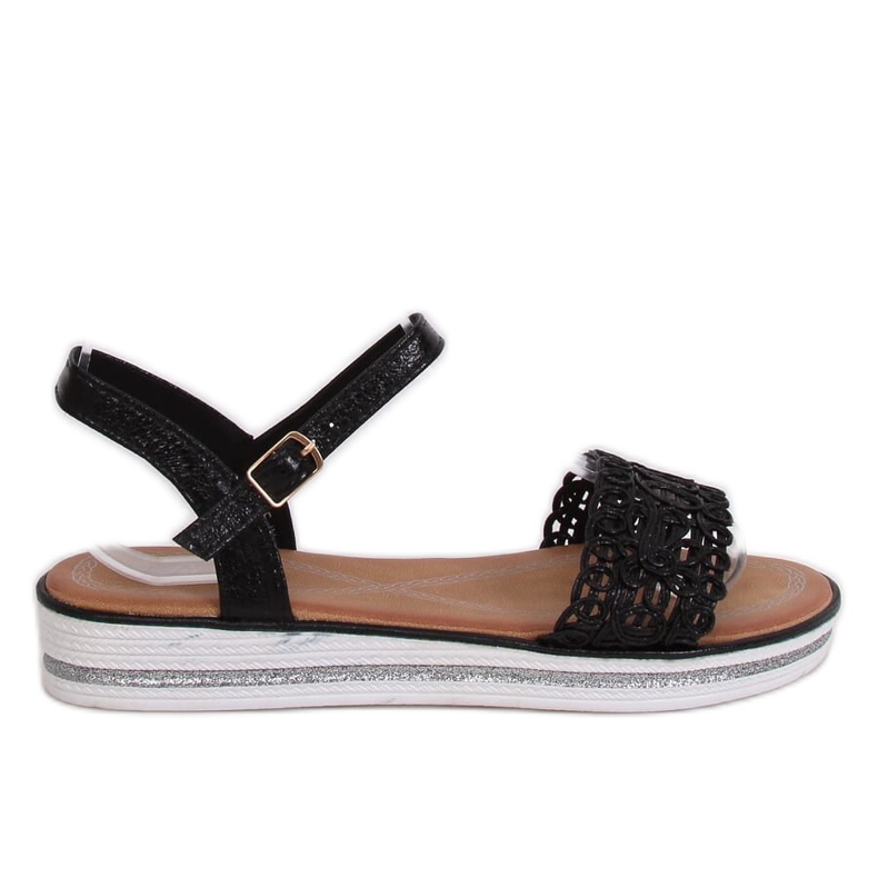 Schwarze Sandalen für Damen 35-197 Schwarz