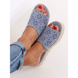 Blaue durchbrochene Espadrilles 99-62A Blau