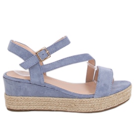 Blaue Espadrilles-Sandalen 680-38 Blau