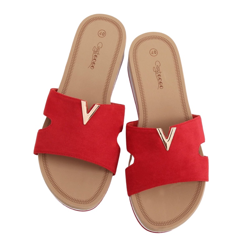 Rot Rote Hausschuhe für Damen G-5035 Rot