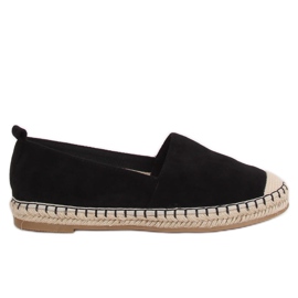 Schwarze Damen Espadrilles L-1068 Schwarz