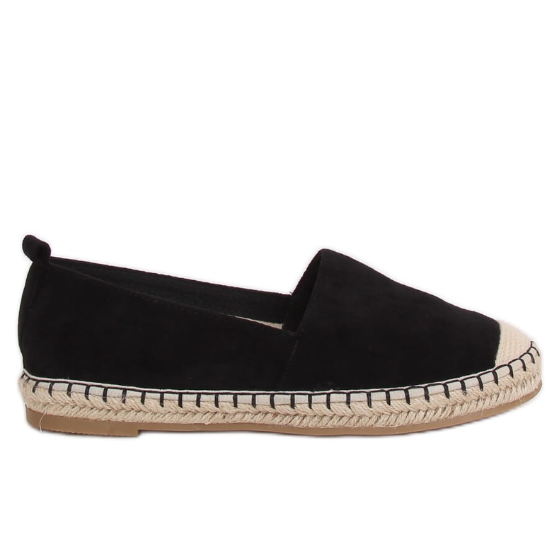 Schwarze Damen Espadrilles L-1068 Schwarz