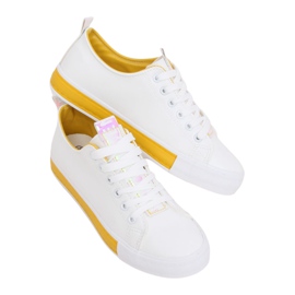 Weiße Damen Sneaker CC-17 Gelb