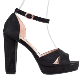 Clowse Schwarze Sandalen mit hohen Absätzen