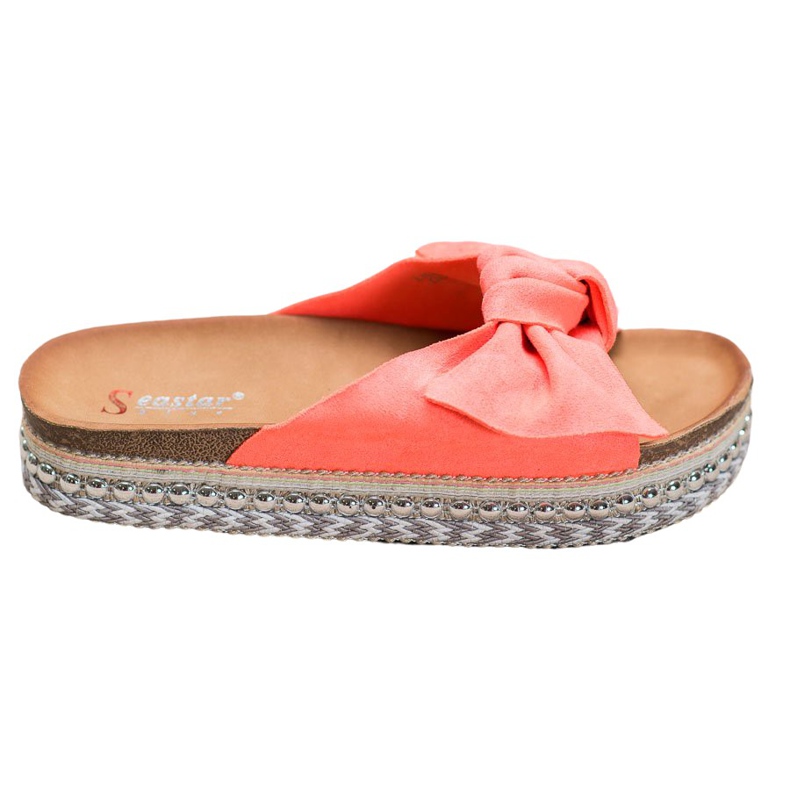 Seastar Wildlederhausschuhe mit dekorativer Plattform rot orange