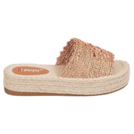 Seastar Espadrilles Hausschuhe auf der Plattform golden