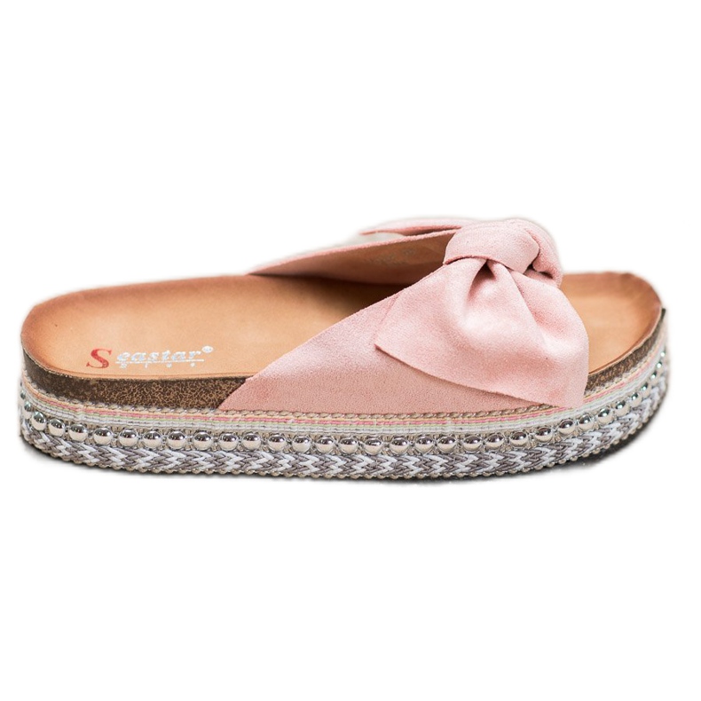 Seastar Wildlederhausschuhe mit dekorativer Plattform rosa
