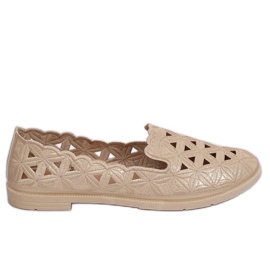 Goldene durchbrochene Ballerinas JX79P Gold