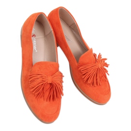 Orange Damen-Loafer mit Fransen T357P Orange