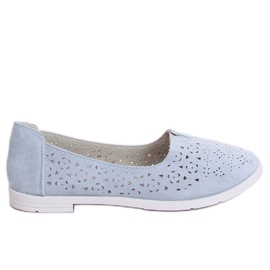 Blaue durchbrochene Ballerinas ZA02P Blau