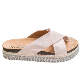Seastar Bequeme Hausschuhe auf der Plattform beige