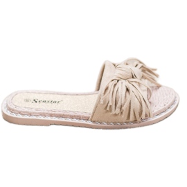 Seastar Bequeme Hausschuhe mit Fransen beige