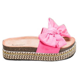 Seastar Hausschuhe mit Schleife auf der Plattform rosa