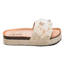 Seastar Stilvolle Hausschuhe mit Mesh beige