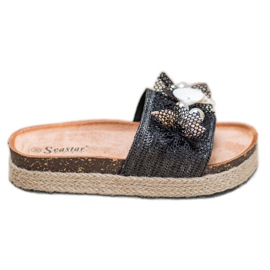 Seastar Stilvolle Hausschuhe mit Mesh schwarz