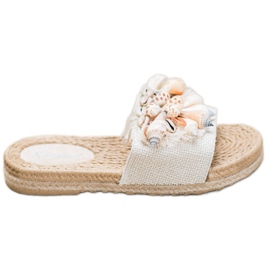 Seastar Modische Flip-Flops mit Muscheln beige