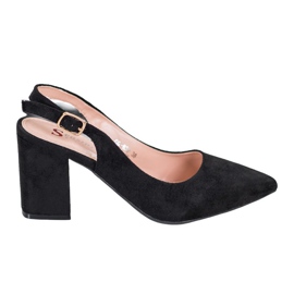 Seastar Wildleder-Pumps mit offenem Absatz schwarz