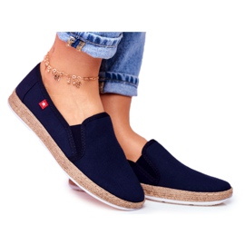 Damen Espadrilles Big Star Slip-on Marineblau FF276036 navy blau