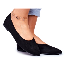 PS1 Damen Ballerinas aus Öko-Wildleder Schwarz Bellissima