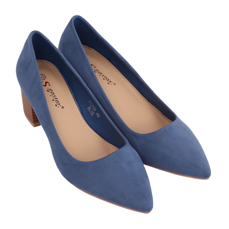 Pumps auf Holzabsatz blau CL75P Blau