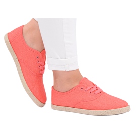 EVE Korallenrote Sneakers für Damen Leichte Espadrilles Rio Times rosa