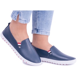 EVE Bellara Marineblaue Ledersneaker für Damen