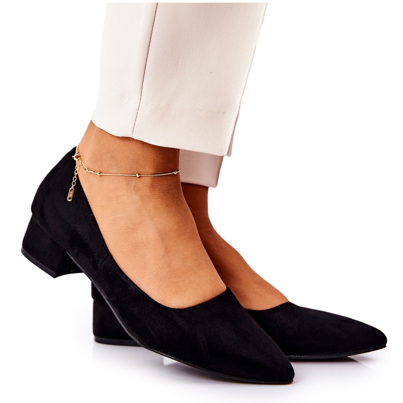SEA Klassische Damen Pumps Wildleder Schwarz Rheya