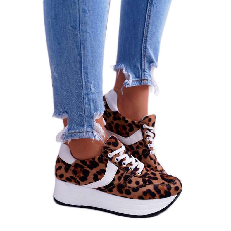 NFR Damen Sportschuhe Leopard SportFreak weiß braun
