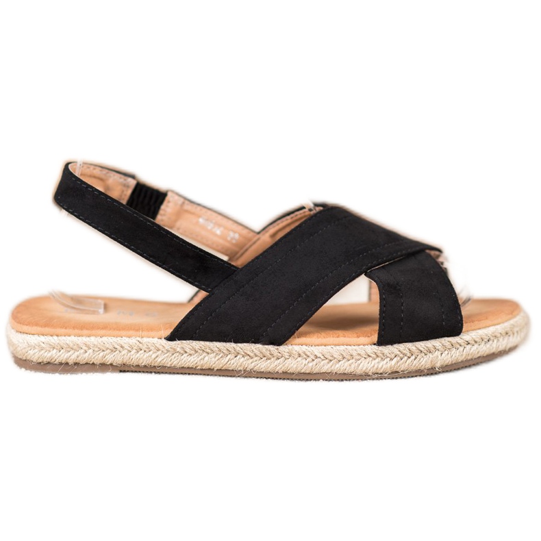 SHELOVET Slip-on-Sandalen mit Gummizug schwarz