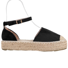 Seastar Schwarze Espadrilles auf der Plattform