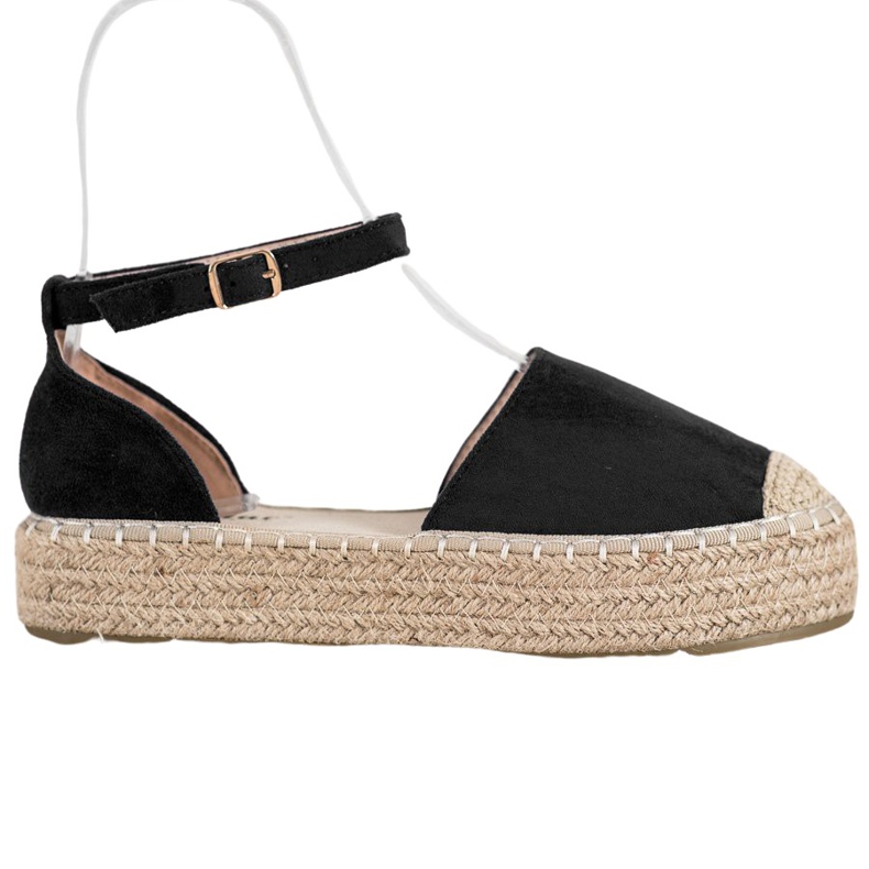 Seastar Schwarze Espadrilles auf der Plattform