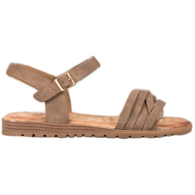 Evento Klassische Sandalen mit Schnalle braun