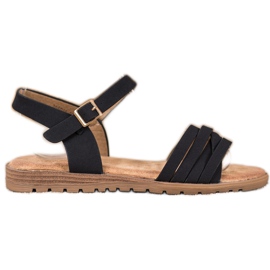 Evento Klassische Sandalen mit Schnalle schwarz