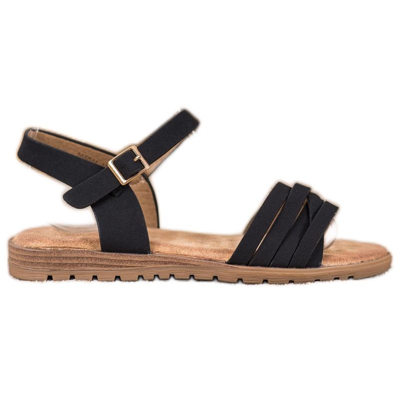 Evento Klassische Sandalen mit Schnalle schwarz