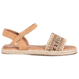 SHELOVET Leichte geflochtene Sandalen beige