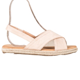 SHELOVET Sandalen aus Wildleder zum Hineinschlüpfen braun