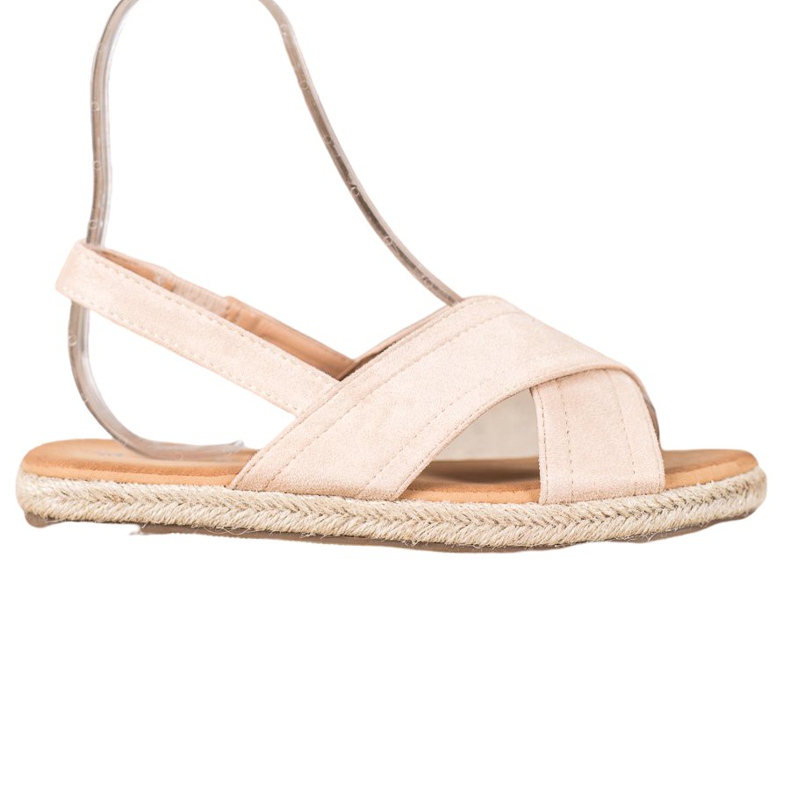 SHELOVET Sandalen aus Wildleder zum Hineinschlüpfen braun