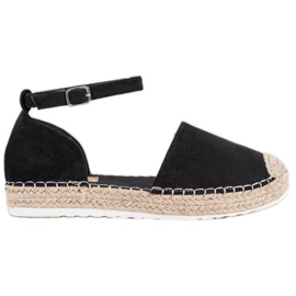 Seastar Wildleder-Espadrilles mit Schnalle schwarz