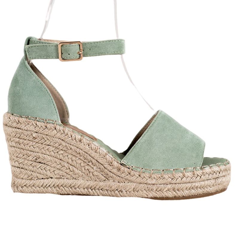 Seastar Sandalen auf dem Strohkeil grün