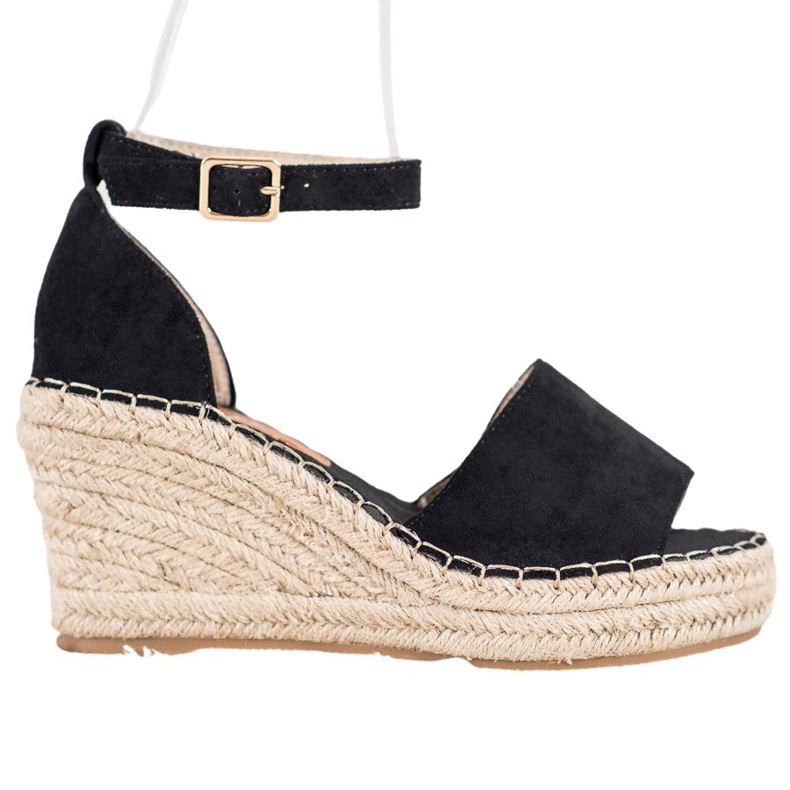 Seastar Sandalen auf dem Strohkeil schwarz